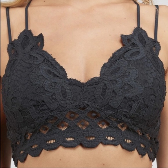Wishlist Other - Wishlist Sue Double Strap Scalloped Lace Bra Bralette Cami Padded Grey Small
